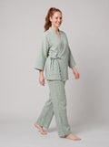 Nuku linen wrap set in mint green