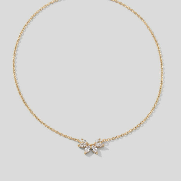 Omelia crystal leaf necklace