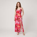 Oriana maxi dress red floral ombre