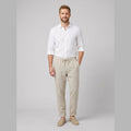 Palo | Linen Pants Men, Medium Weight, Tapered Fit, Elastic Drawstring