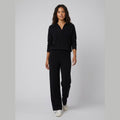 Panda knit two-piece set black on model