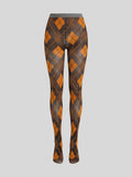 Pen print argyle tights ginger