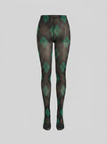 Pen print argyle tights green