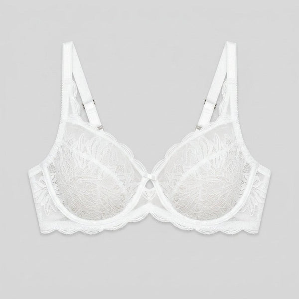 Pera lace bra white front