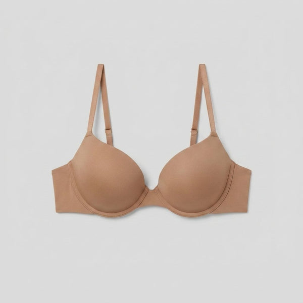 PillowSoft push-up bra nude - front