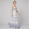 Pinta | Two Piece Skirt Set Printed Polyester, Tie Back Design