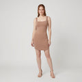Popilush mini dress light brown