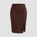 Poppy shaping midi skirt brown