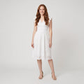 Pride flutter sleeve white dress front
