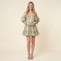Primavera Vigil green floral dress front