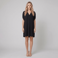 Rachel V-neck casual dress black - The store Vancouver