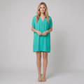 Rachel V-neck casual dress turquoise - The store Vancouver