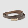 Rays taupe gray belt with gold turn-lock buckle