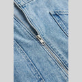 Rela | Denim Dress Vintage Light Blue, Mini Length, Double-Pocket Design