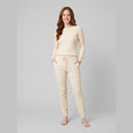 Rina ribbed knit tracksuit apricot