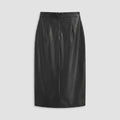 Riva | Midi Skirt Ruched Slit Faux Leather for Women
