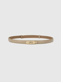 Rolo apricot taupe PU belt with gold turn-lock buckle