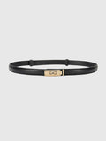 Rolo black PU belt with gold turn-lock buckle