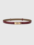 Rolo red PU belt with gold turn-lock buckle