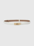 Rolo white PU belt with gold turn-lock buckle