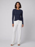 Rosa long sleeve top marine blue
