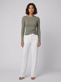 Rosa long sleeve top olive green