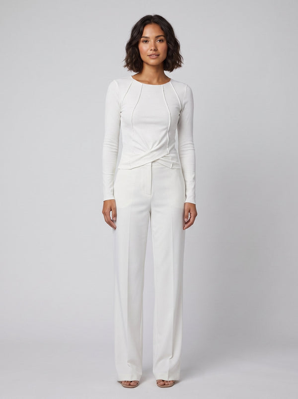Rosa long sleeve top white