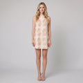 Rosa sleeveless romantic floral print dress white model front