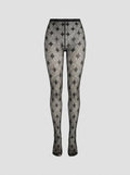 Rosie star fishnet tights black front