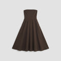 Sable Strapless Dress | Stretch Linen, Dark Brown Summer Dress for Women
