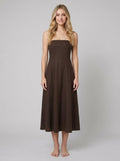 Sable strapless dress dark brown front
