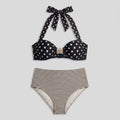Sandy starfish polka dot bikini set deep blue front