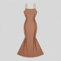 Sculptura shapewear slip maxi dress light brown flat-lay