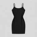 Sculptura shapewear slip mini dress black flat-lay