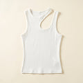 Sema | Cutout Tank Top Semi-Sheer, Slim Fit