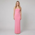 Sera square-neck column evening gown in pink