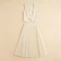 Sera | Matching Set Sleeveless Cropped Top & Pleated Maxi Skirt for Women