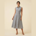 Sierra striped midi dress black and white