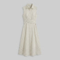 Sierra | Midi Dress Striped Cotton, Tie Waist