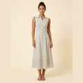 Sierra striped midi dress off-white