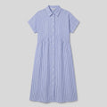 Sierra | Shirt Dress Soft Cotton Blend, Striped Button-Down Design