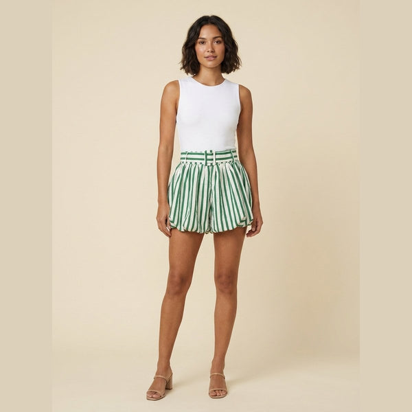 Sierra shorts green striped front