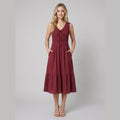 Sleek Aline dress burgundy front