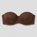 Sleek Balconette Bra Brown molded strapless