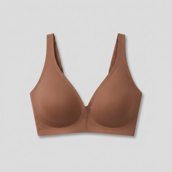 Sleek Deep V Bra Coffee seamless wireless
