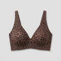 Sleek Deep V Bra Leopard print seamless wireless