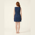 Sleek Denim Dress | Sleeveless A-Line Mini, Cotton Blend