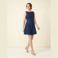 Sleek Denim Dress | Sleeveless A-Line Mini, Cotton Blend
