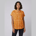 Sola blouse Peter Pan collar yellow stripes