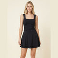 Sola ruched mini dress black